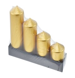 SET 4 PILLAR D.5X6/8/10/12CM ORO
