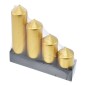 SET 4 PILLAR D.5X6/8/10/12CM ORO
