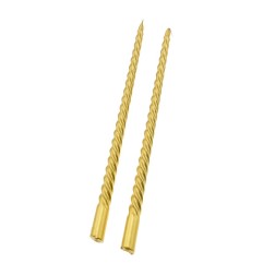 SET 2 CANDELE TORCIGLIONE 25CM ORO