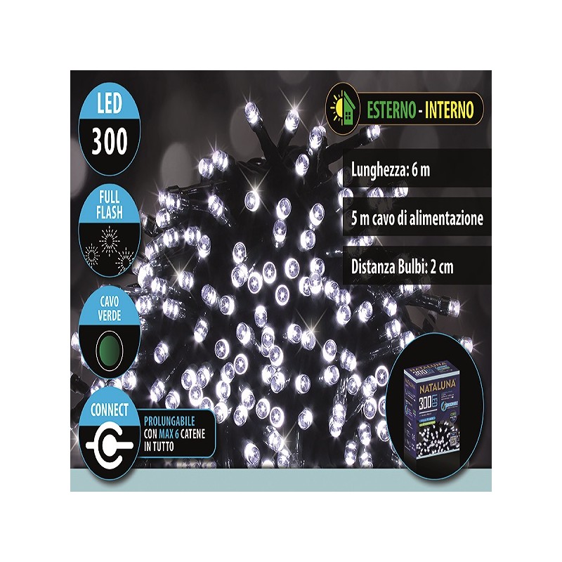 300LED FLASH CONNECT 6+5MT USO EST.BIANC