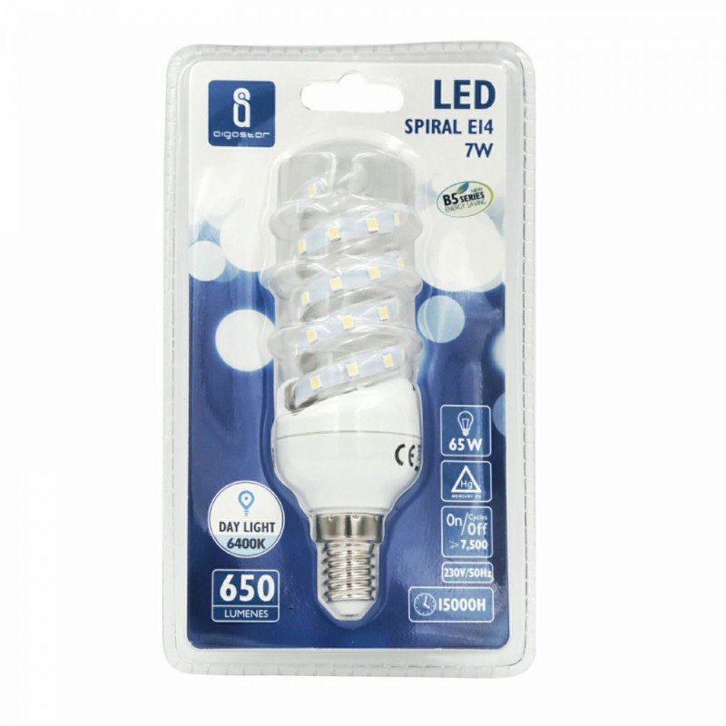 LED B5 SPIRAL 7W E14 6400K