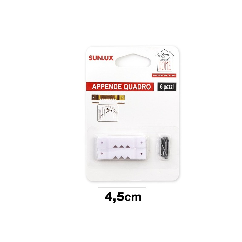 GANCI PER QUADRO 6PC BIANCO