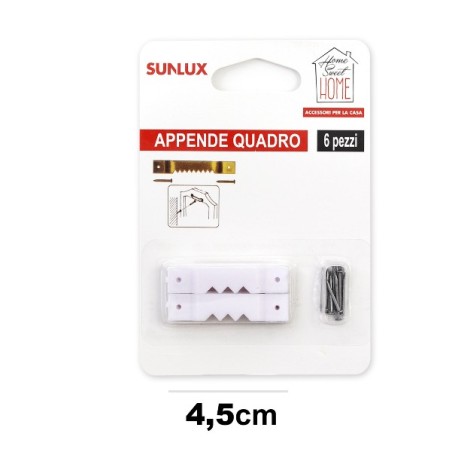 GANCI PER QUADRO 6PC BIANCO