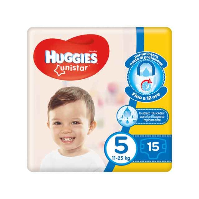 HUGGIES PANNOLINI UNISTAR  TG L PZ15