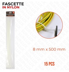FASCETTA NYLON 8X500MM 15PSC BIANCA PZ D