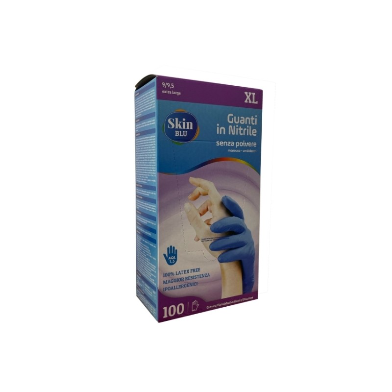 GUANTI SKIN BLU U&G 100 NITRILE XL