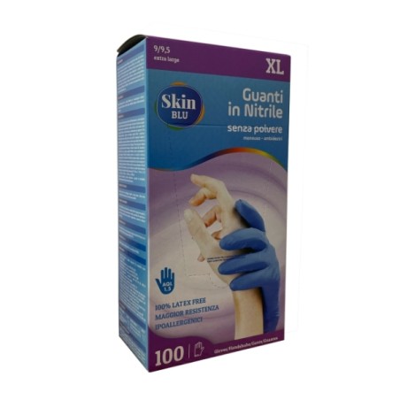GUANTI SKIN BLU U&G 100 NITRILE XL