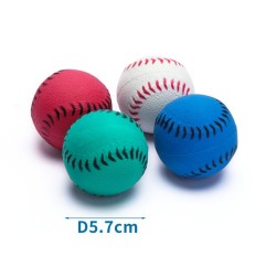 RUBBER FOAM BASEBALL D5 7CM WHITE RED GR