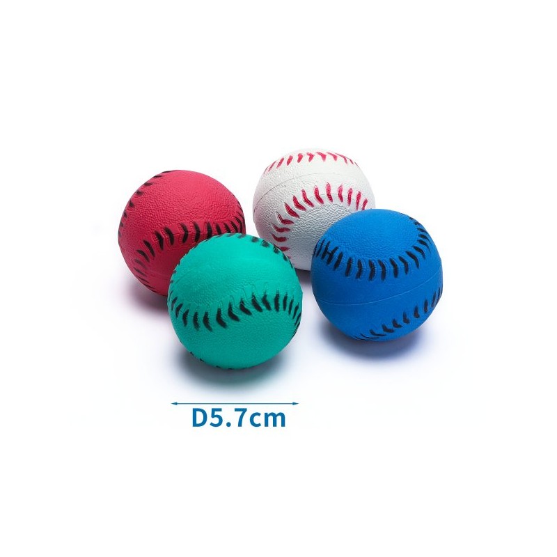 RUBBER FOAM BASEBALL D5 7CM WHITE RED GR