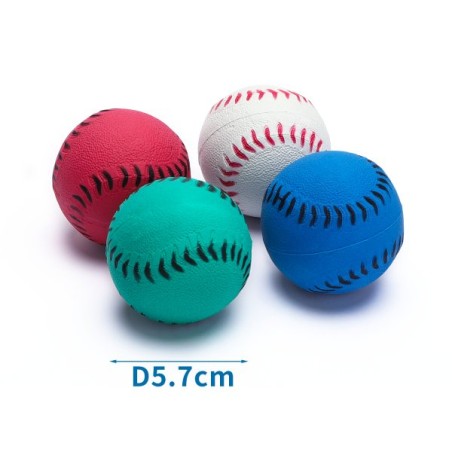 RUBBER FOAM BASEBALL D5 7CM WHITE RED GR