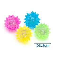 LED FLASHING SPIKY BALLS D3 8CM PINK BLU