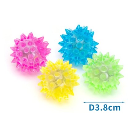 LED FLASHING SPIKY BALLS D3 8CM PINK BLU