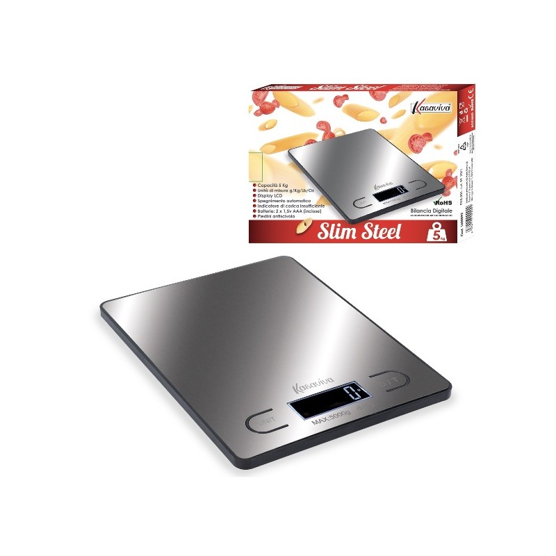 BILANCIA SLIM STEEL DIGITALE 5KG.