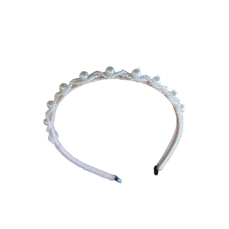 CERCHIETTO ROSA CON PERLE CERIM