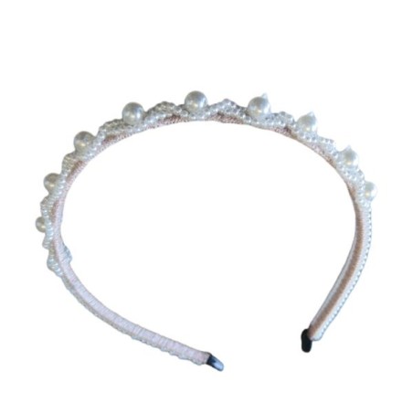 CERCHIETTO ROSA CON PERLE CERIM