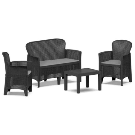 SALOTTO RESINA JUNGLE 4PZ ANTRACIT