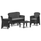 SALOTTO RESINA JUNGLE 4PZ ANTRACIT