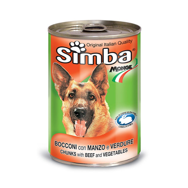 BARATTOLO BOCCONCINI CANE SIMBA CARNE MANZO E VERD