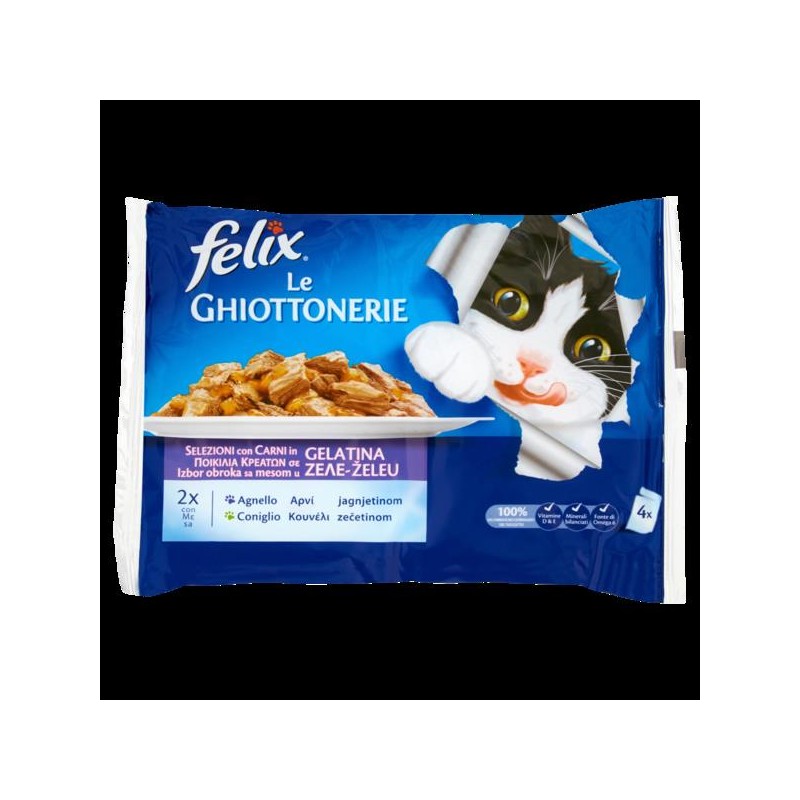 FELIX LE GHIOTTONERIE AGNELLO E CONIGLIO 4X100GR