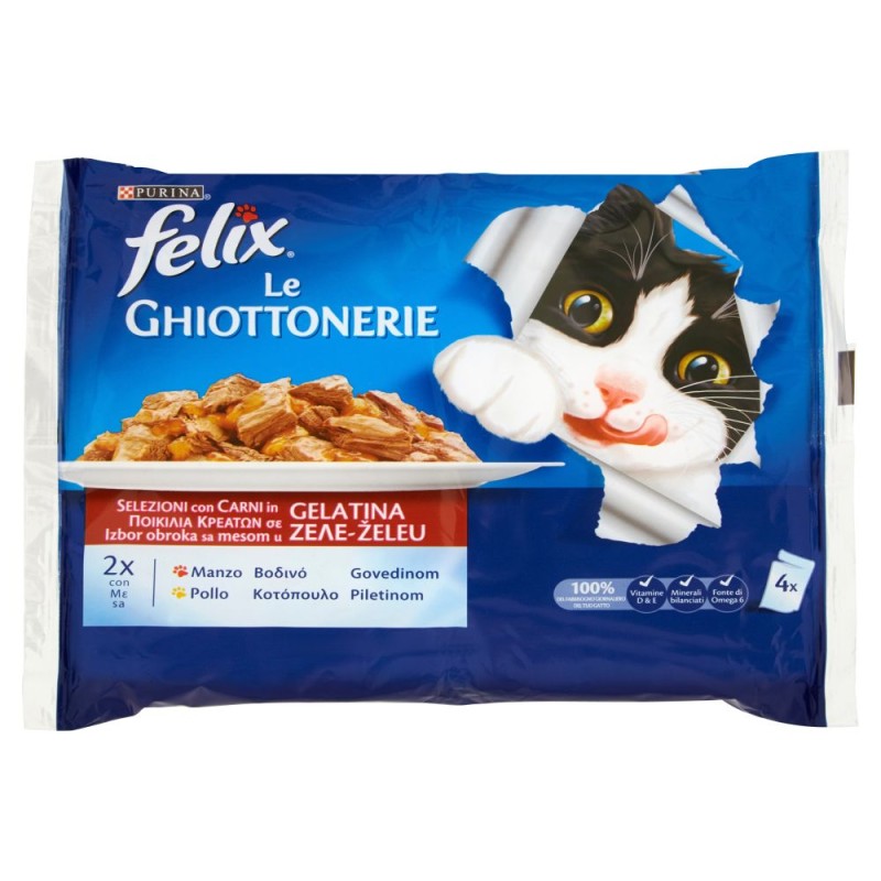 FELIX LE GHIOTTONERIE CARNE MANZO E POLLO 4*100GR