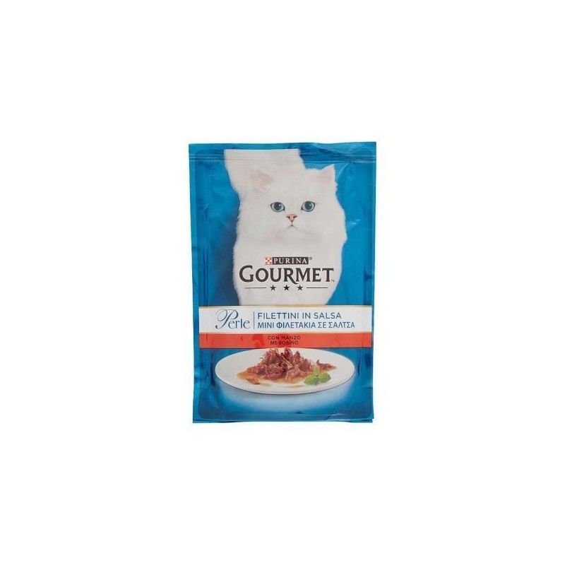 FILETTI GATTO GOURMET PERLE MANZO E BOVINO 85 GR