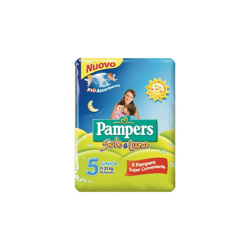 PANNOLINI PAMPERS SOLE E LUNA 5X11,25 KG