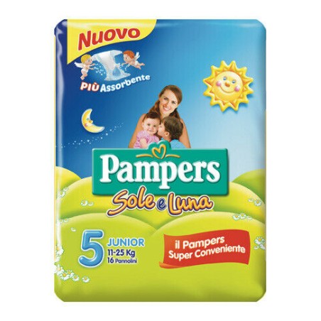 PANNOLINI PAMPERS SOLE E LUNA 5X11,25 KG