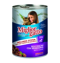 MIGLIOR GATTO BOCCONCINI SELVAGGINA LATTINA 405 GR