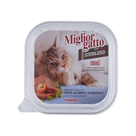 MIGLIOR GATTO STER. DELIC. PATÈ PESCE/GAMBER.100GR