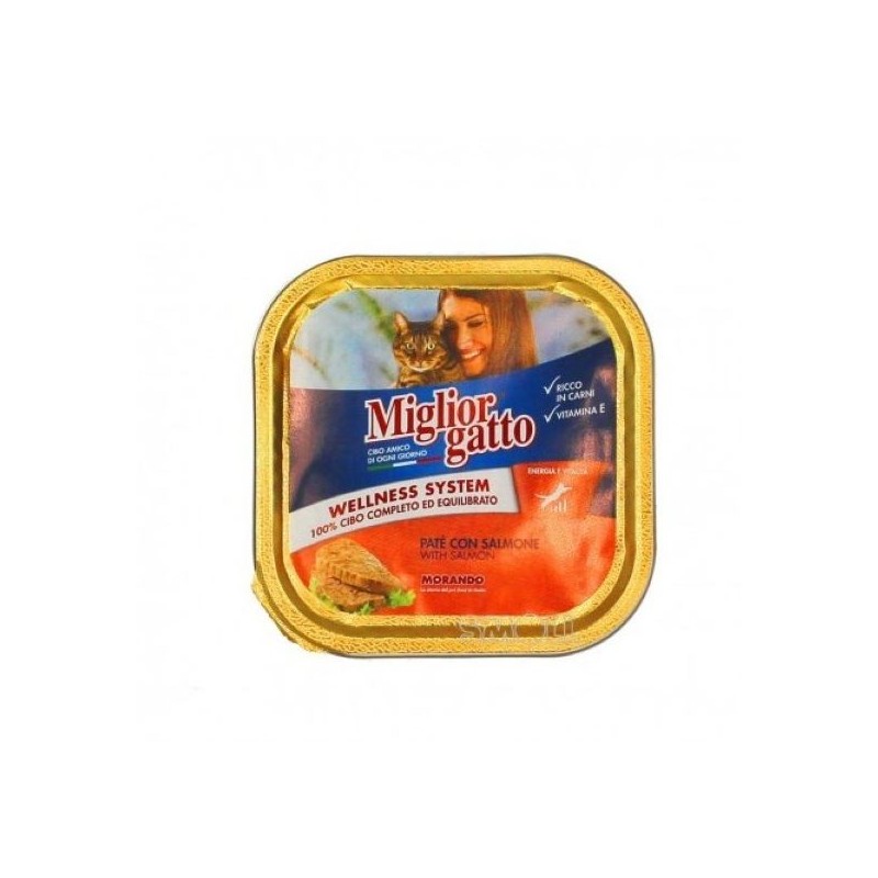 MIGLIOR GATTO PATE' SALMONE VASCHETTA 100 GRAMMI