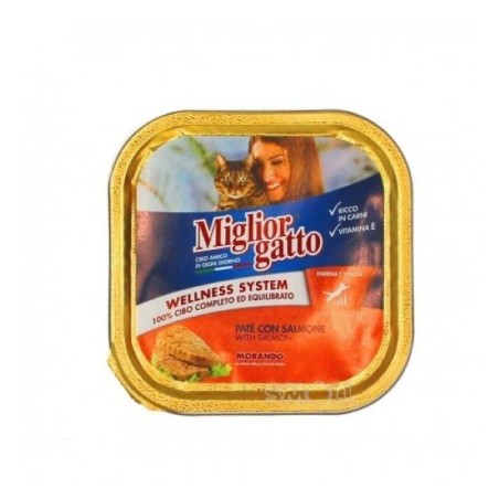 MIGLIOR GATTO PATE' SALMONE VASCHETTA 100 GRAMMI