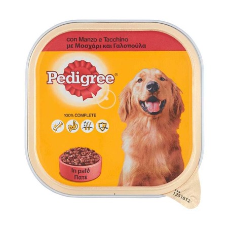 PEDIGREE PATE' VASCHETTA MANZO E TACCHINO 300 GR