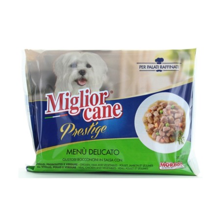 MIGLIORCANE PRESTIGE 4X100GR PROSCIUTTO/POLLO/VITELLO