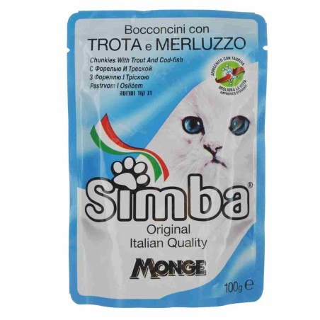 BOCCONCINI GATTO SIMBA TROTA E MERLUZZO 100 GR