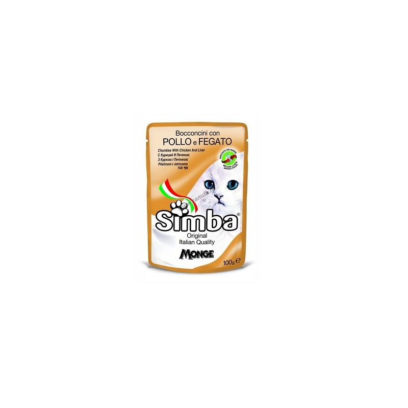 BOCCONCINI GATTO SIMBA CARNE POLLO E FEGATO 100 GR