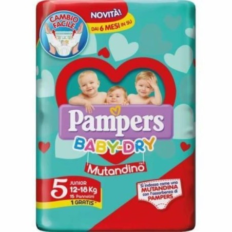 PANNOLINI PAMPERS MUTANDINO BABY DRY JUNIOR 15 PZ