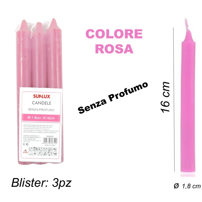 CANDELE 3PCS ROSA