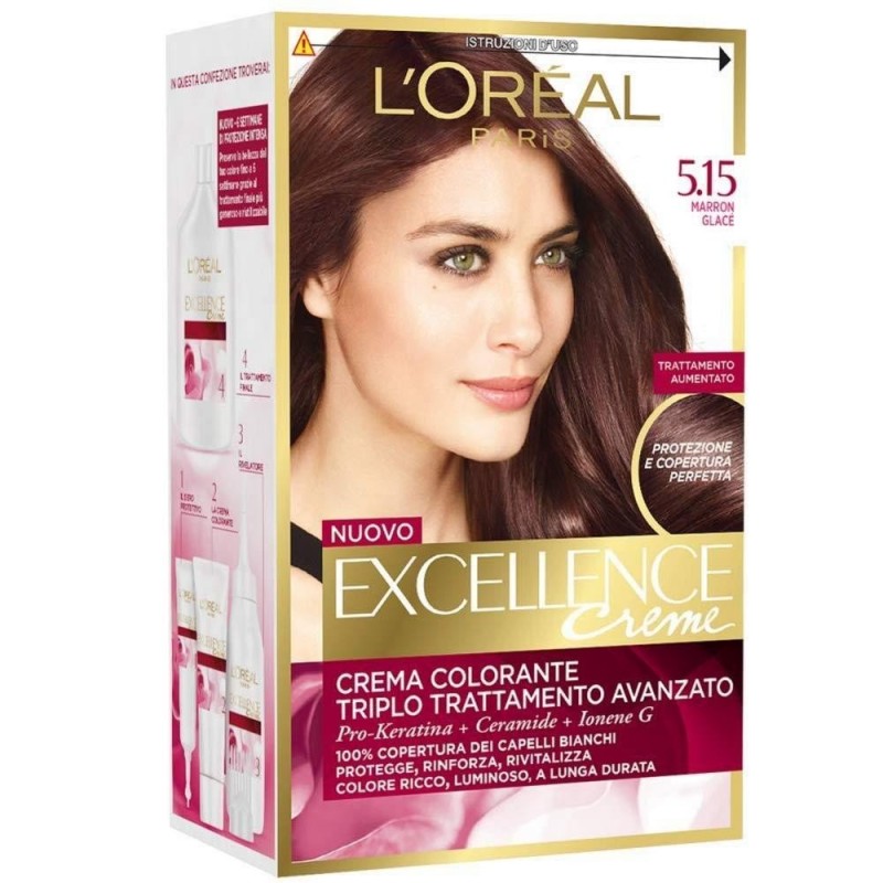 LOREAL EXCELLENCE CREME COLOR. 5.15 MARRON GLACE